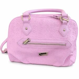 Juicy Couture Lavender Embossed Logo Dome Satchel Crossbody Bag Y2K Like New